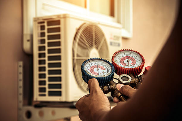 Professional Hvac technician working in Linville, VA